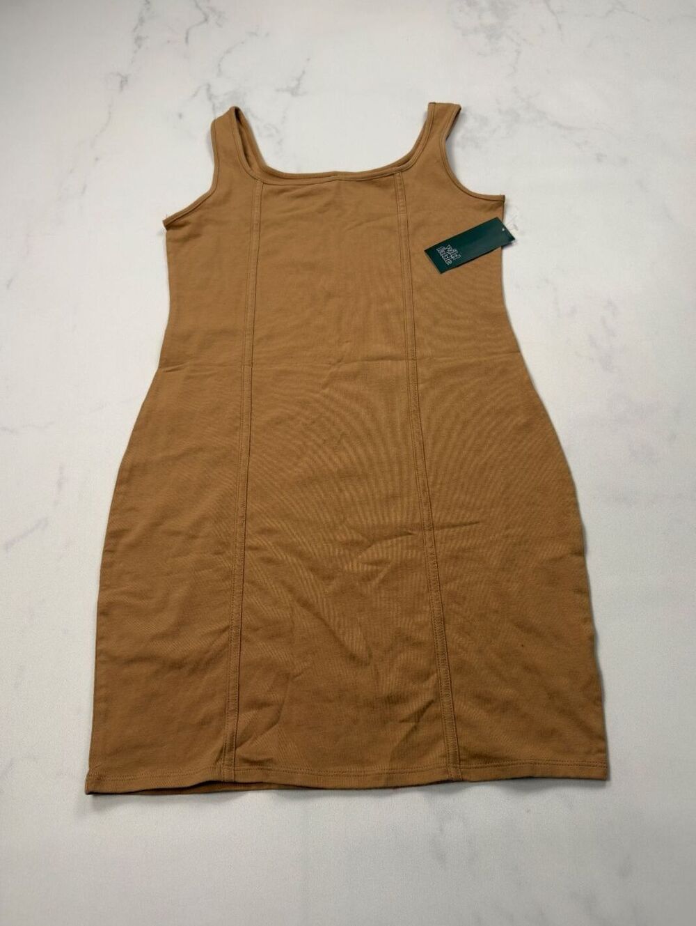 Wild Fable Tank Dress Tan Scoop Neck Stretchy Bodycon - Womens L NWT